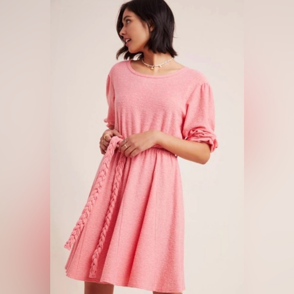 Anthropologie Jovie Soft Pink Long Sleeve Dress